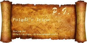 Polgár Irina névjegykártya